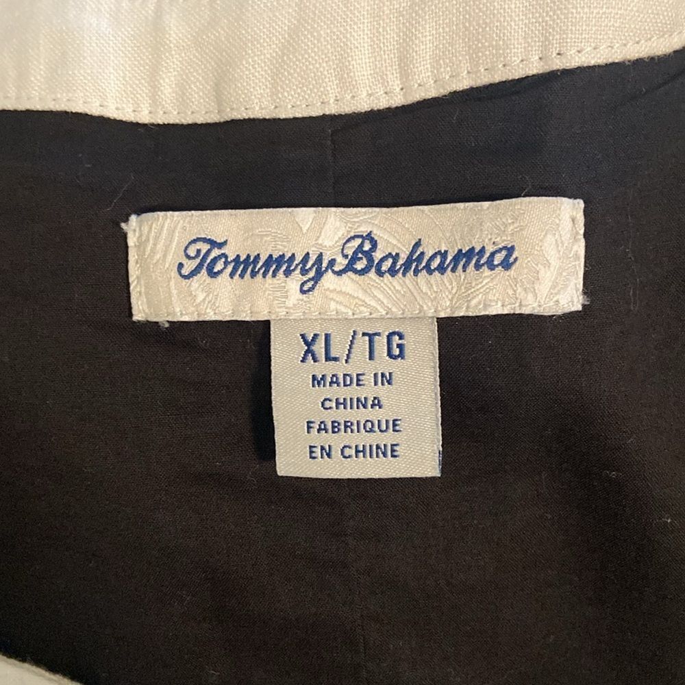 Tommy Bahama Black & White Silver Sleeveless 100% Linen Chic Dress Size XL - Picture 7 of 8